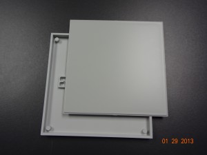 6X6 Gray Nameplate Insert and Frame with Square Corners Image