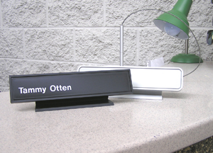 Desk Nameplate with Square Corners and White Name Image